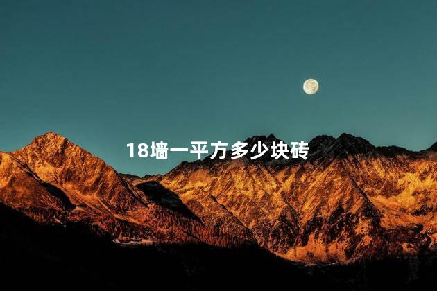 18墙一平方多少块砖