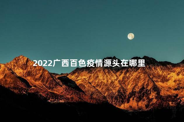 2022广西百色疫情源头在哪里 西部大开发的源头是广西吗