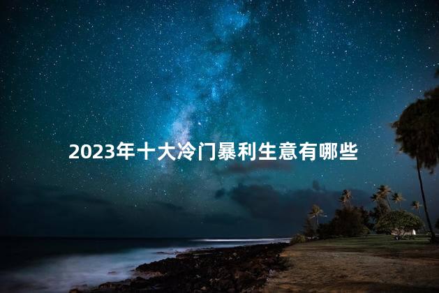 2023年十大冷门暴利生意有哪些