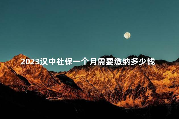 2023汉中社保一个月需要缴纳多少钱费用