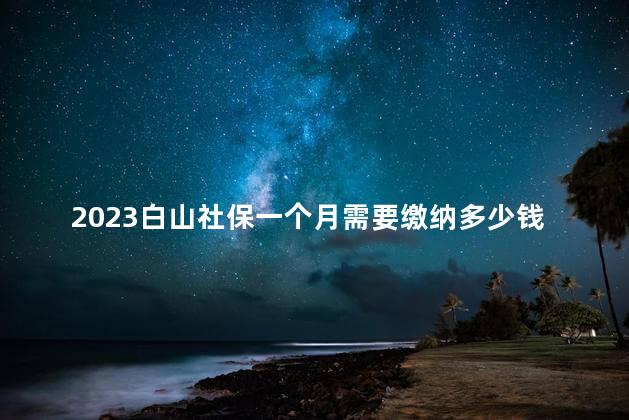 2023白山社保一个月需要缴纳多少钱费用