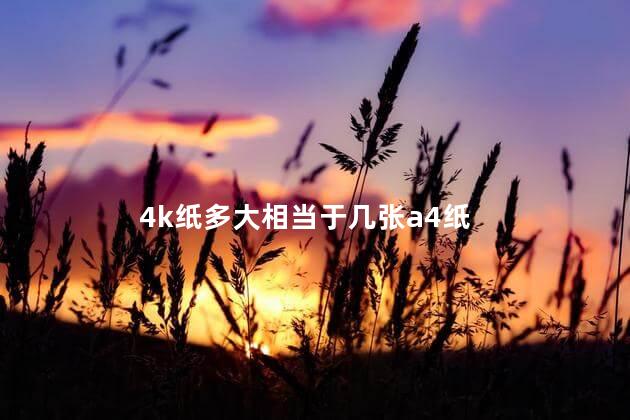 4k纸多大相当于几张a4纸