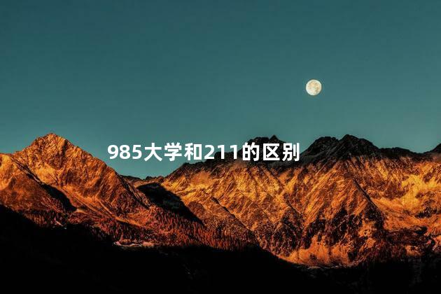 985大学和211的区别