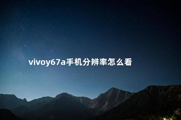 vivoy67a手机分辨率怎么看