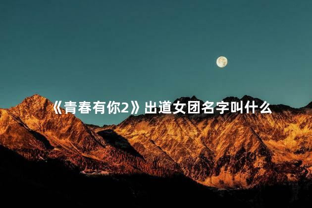 《青春有你2》出道女团名字叫什么