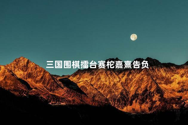 三国围棋擂台赛柁嘉熹告负