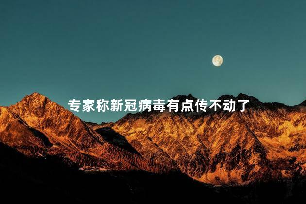 专家称新冠病毒有点传不动了