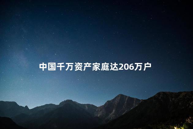 中国千万资产家庭达206万户 中国目前有多少户家庭