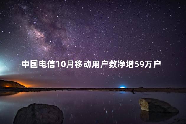 中国电信10月移动用户数净增59万户