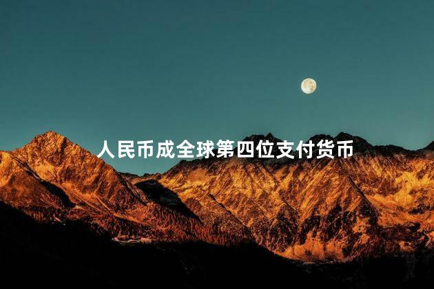 人民币成全球第四位支付货币 人民币现在还有假的吗