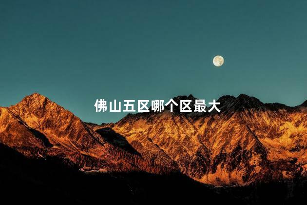 佛山五区哪个区最大