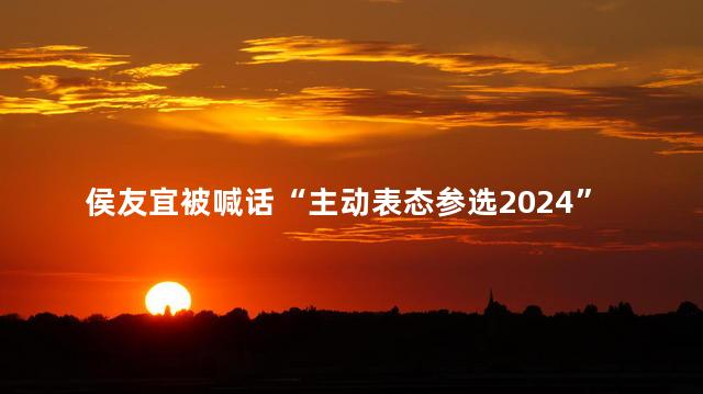 侯友宜被喊话“主动表态参选2024”