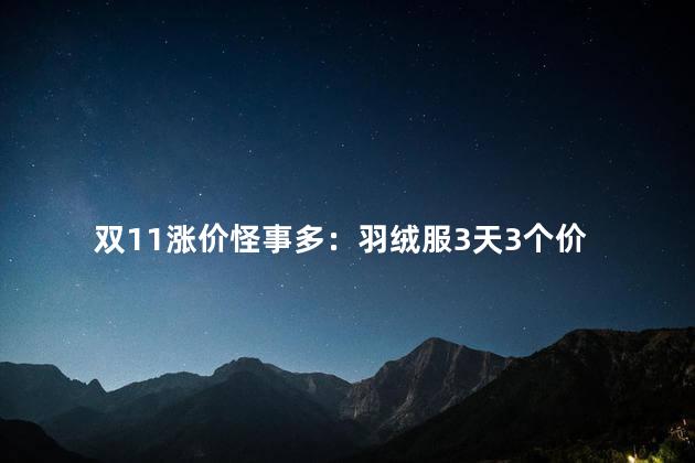 双11涨价怪事多：羽绒服3天3个价