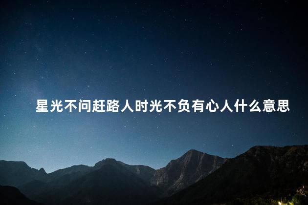 星光不问赶路人时光不负有心人什么意思？