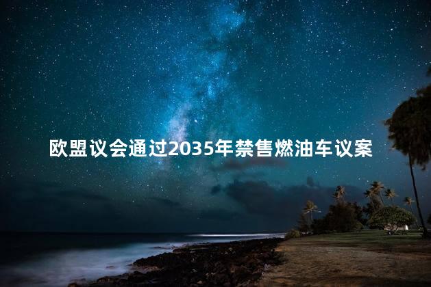 欧盟议会通过2035年禁售燃油车议案