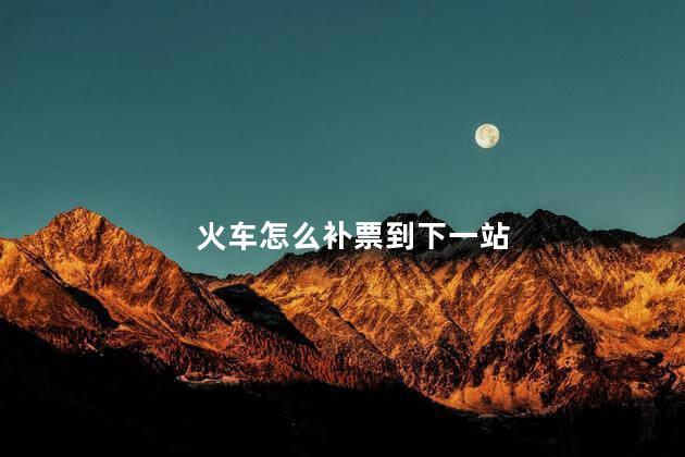 火车怎么补票到下一站