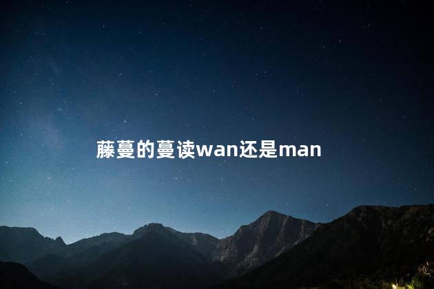 藤蔓的蔓读wan还是man